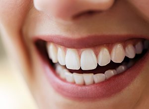 closeup of woman's laugh